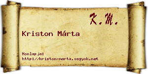 Kriston Márta névjegykártya